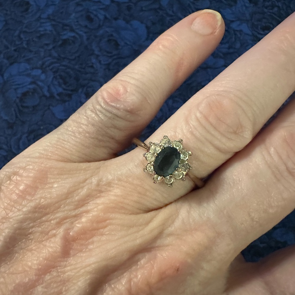 Elegant Blue and Gold Women's Ring - Picture 5 of 6